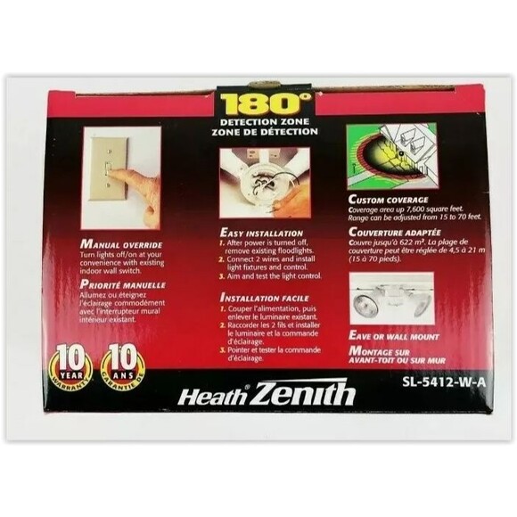 180 Degree 70ft Reach, Motion Activated Security Lights White NEW - Picture 6 of 12